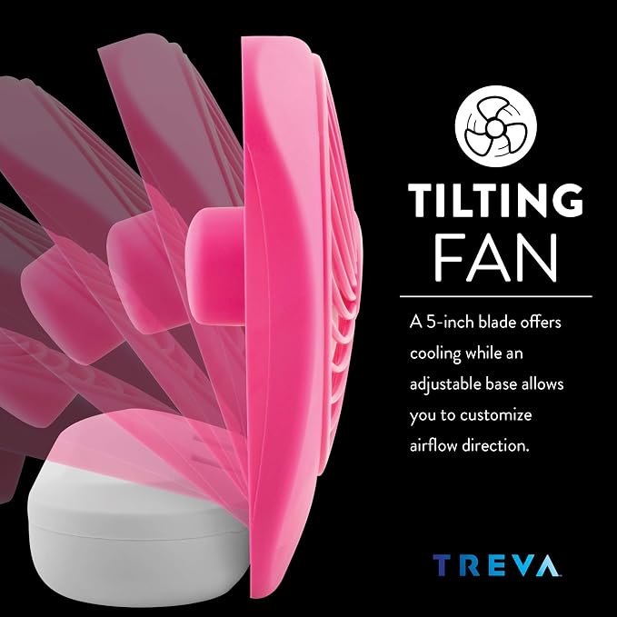 5 Inch Battery Powered Fan Portable Desk Fan 2 Cooling Speeds with Compact Folding & Tilt Design Cubicle, alternate