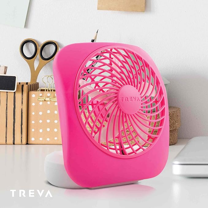 5 Inch Battery Powered Fan Portable Desk Fan 2 Cooling Speeds with Compact Folding & Tilt Design Cubicle, alternate