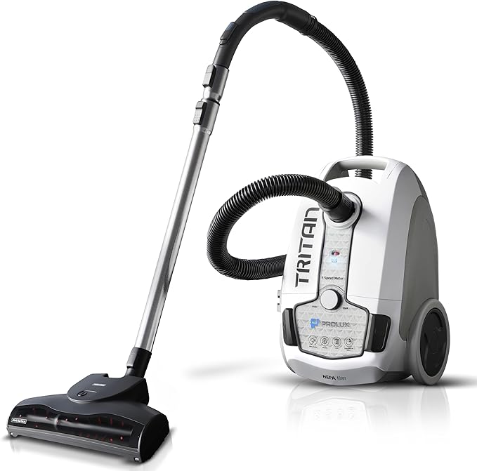 Tritan Bagged Canister Vacuum Cleaner with Sealed HEPA Filtration, 5-Speed Motor, Best Rated Canister for Pet Hair and Home