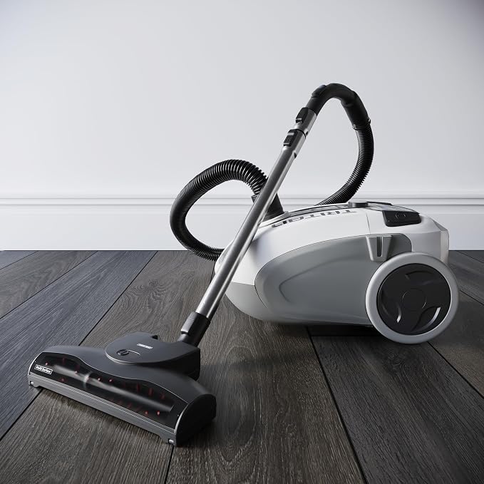 Tritan Bagged Canister Vacuum Cleaner with Sealed HEPA Filtration, 5-Speed Motor, Best Rated Canister for Pet Hair and Home