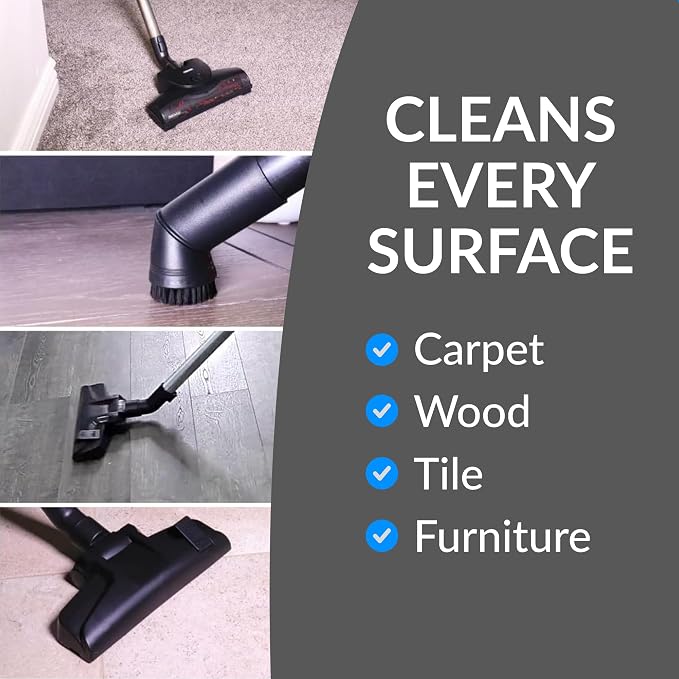 Tritan Bagged Canister Vacuum Cleaner with Sealed HEPA Filtration, 5-Speed Motor, Best Rated Canister for Pet Hair and Home
