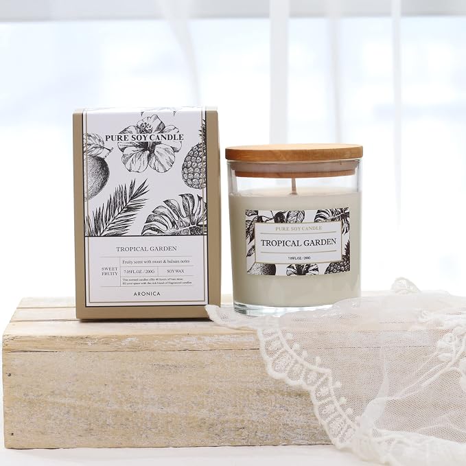 Tropical Hawaiian Soy Candle, Island Candle Summer Sunset Scented, House Wax, Scent Candles for Home, Bestfriend Gift