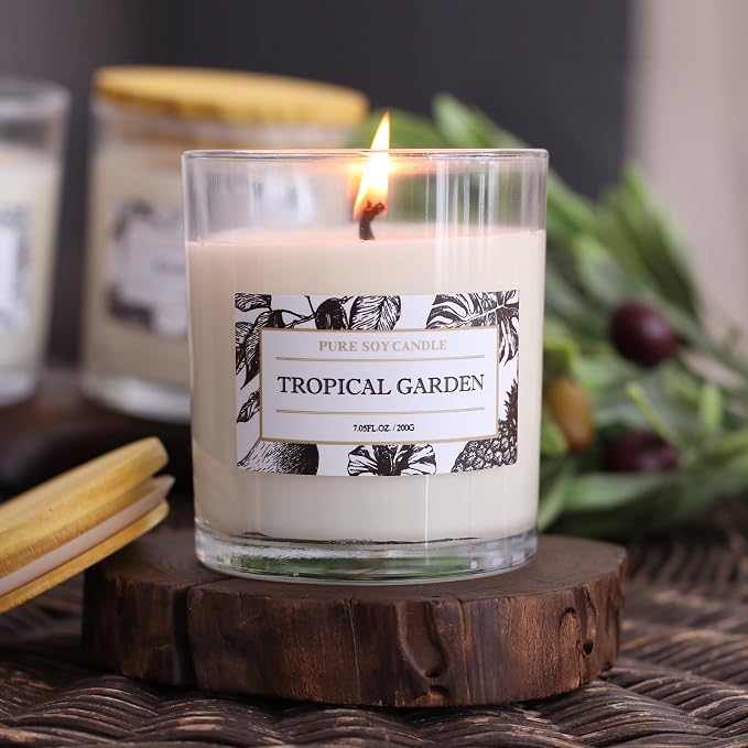 Tropical Hawaiian Soy Candle, Island Candle Summer Sunset Scented, House Wax, Scent Candles for Home, Bestfriend Gift