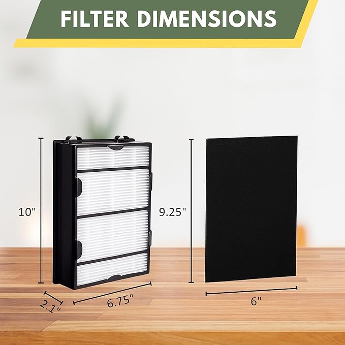 True HEPA Filter (4) + Carbon Pre Filter Replacement (8) Compatible with Air Purifier HAPF600 HAPF600D HAPF600D-U2
