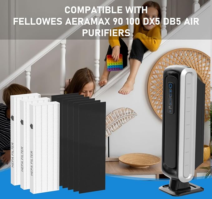 True HEPA Filter Replacement Compatible with Fellowes AeraMax 100 90 DX5 DB5 Air Cleaner Purifier, alternate product view 5