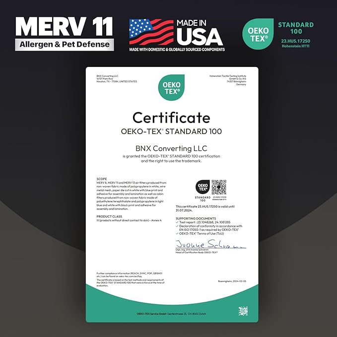 TruFilter 10x30x1 Air Filter MERV 11 (4-Pack) - MADE IN USA - Allergen Defense Electrostatic Pleated Air Conditioner HVAC AC