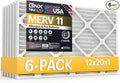 TruFilter 12x20x1 Air Filter MERV 11 (6-Pack) - MADE IN USA - Allergen Defense Electrostatic Pleated Air Conditioner HVAC AC