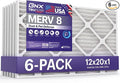 TruFilter 12x20x1 Air Filter MERV 8 (6-Pack) - MADE IN USA – Dust & Pet Defense Pleated Air Conditioner HVAC AC Furnace
