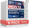 TruFilter 14x14x1 Air Filter MERV 13 (6-Pack) - MADE IN USA - Electrostatic Pleated Air Conditioner HVAC AC Furnace Filters