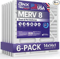 TruFilter 14x14x1 Air Filter MERV 8 (6-Pack) - MADE IN USA – Dust & Pet Defense Pleated Air Conditioner HVAC AC Furnace