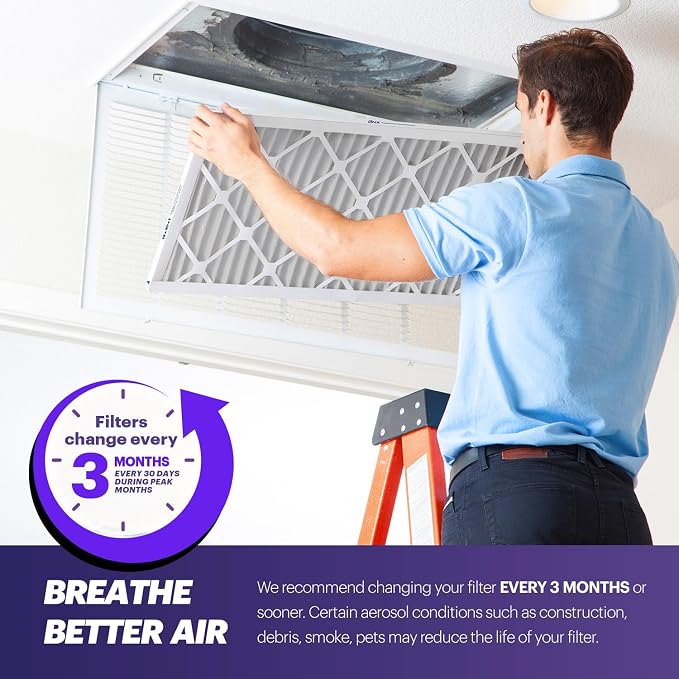 TruFilter 14x14x1 Air Filter MERV 8 (6-Pack) - MADE IN USA – Dust & Pet Defense Pleated Air Conditioner HVAC AC Furnace