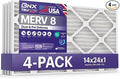 TruFilter 14x24x1 Air Filter MERV 8 (4-Pack) - MADE IN USA – Dust & Pet Defense Air Conditioner HVAC AC Furnace Filters for