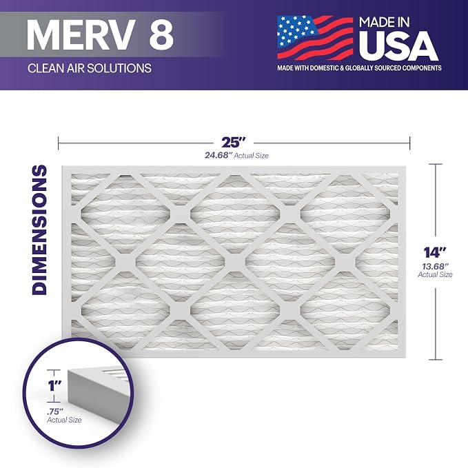 TruFilter 14x24x1 Air Filter MERV 8 (6-Pack) - MADE IN USA – Dust & Pet Defense Air Conditioner HVAC AC Furnace, alternate