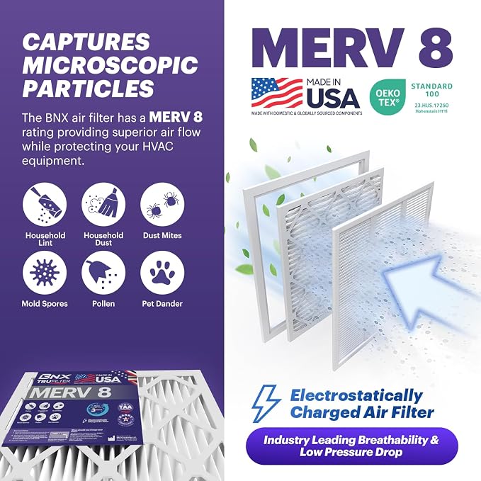 TruFilter 14x24x1 Air Filter MERV 8 (6-Pack) - MADE IN USA – Dust & Pet Defense Air Conditioner HVAC AC Furnace, alternate