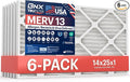 TruFilter 14x25x1 Air Filter MERV 13 (6-Pack) - MADE IN USA - Electrostatic Pleated Air Conditioner HVAC AC Furnace Filters