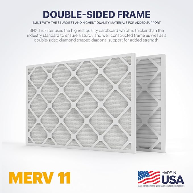 TruFilter 14x30x1 Air Filter MERV 11 (4-Pack) - MADE IN USA - Allergen Defense Electrostatic Pleated Air Conditioner HVAC AC