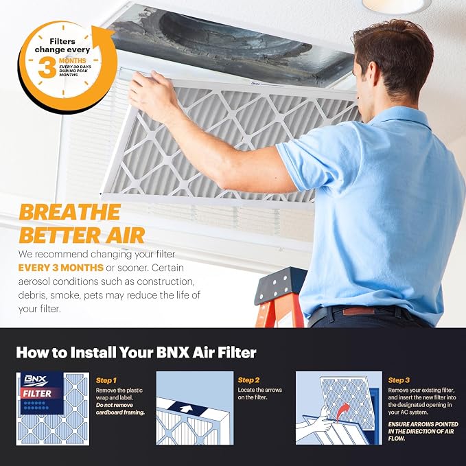 TruFilter 14x30x1 Air Filter MERV 11 (4-Pack) - MADE IN USA - Allergen Defense Electrostatic Pleated Air Conditioner HVAC AC