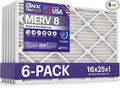TruFilter 16x25x1 Air Filter MERV 8 (6-Pack) - MADE IN USA – Dust & Pet Defense Electrostatic Pleated Air Conditioner HVAC AC