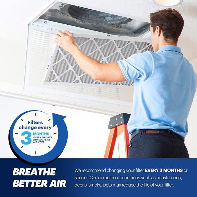 TruFilter 16x25x1 MERV 13 (2-Pack) AC Furnace Air Filter - MADE IN USA - Electrostatic Pleated Air Conditioner HVAC AC
