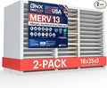 TruFilter 16x25x5 (15.88’’ x 24.88’’ x 4.38‘’ Compatible with 4”) MERV 13 Air Filter (2-Pack) - MADE IN USA