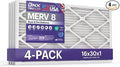 TruFilter 16x30x1 Air Filter MERV 8 (4-Pack) - MADE IN USA – Dust & Pet Defense Electrostatic Pleated Air Conditioner HVAC AC