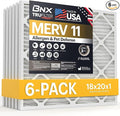 TruFilter 18x20x1 Air Filter MERV 11 (6-Pack) - MADE IN USA - Allergen Defense Electrostatic Pleated Air Conditioner HVAC AC