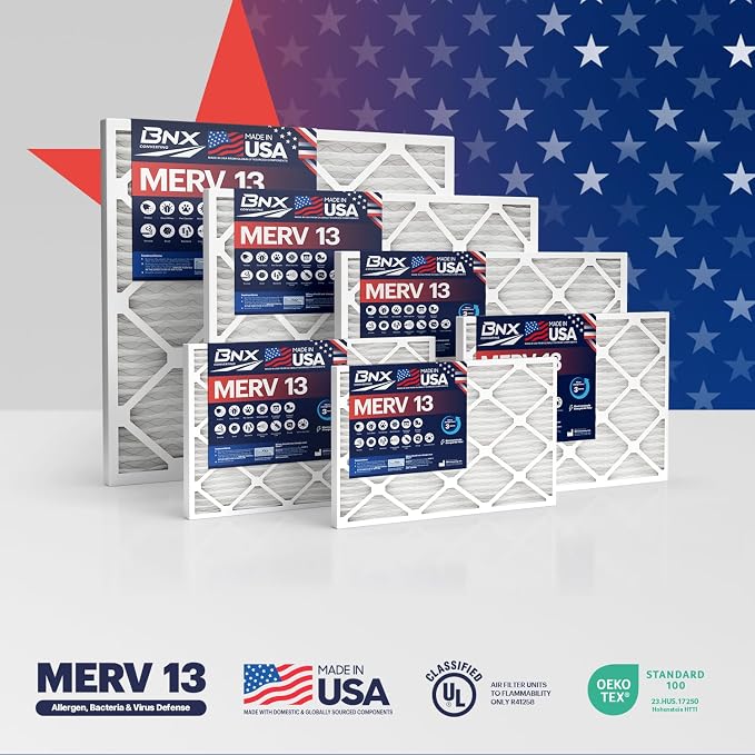 TruFilter 18x20x1 Air Filter MERV 13 (12-Pack) - MADE IN USA - Electrostatic Pleated Air Conditioner HVAC AC Furnace Filters