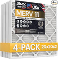 TruFilter 20x20x2 Air Filter MERV 11 (4-Pack) - MADE IN USA - Allergen Defense Electrostatic Pleated Air Conditioner HVAC AC