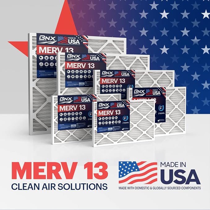 TruFilter 20x22x1 Air Filter MERV 13 (4-Pack) - MADE IN USA - Electrostatic Pleated Air Conditioner HVAC AC Furnace Filters