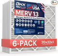 TruFilter 20x22x1 Air Filter MERV 13 (6-Pack) - MADE IN USA - Electrostatic Pleated Air Conditioner HVAC AC Furnace Filters
