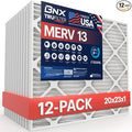 TruFilter 20x23x1 Air Filter MERV 13 (12-Pack) - MADE IN USA - Electrostatic Pleated Air Conditioner HVAC AC