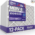 TruFilter 20x24x1 Air Filter MERV 8 (12-Pack) - MADE IN USA – Dust & Pet Defense Electrostatic Pleated Air Conditioner HVAC