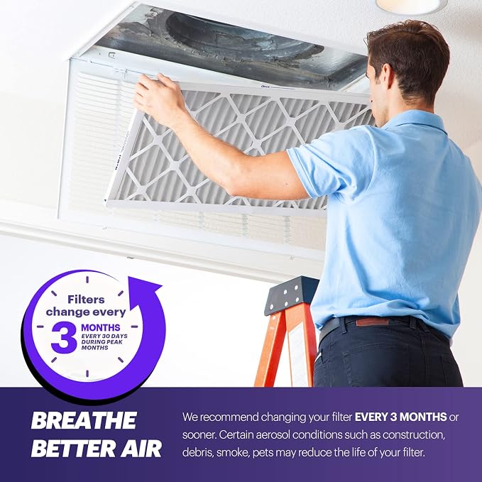 TruFilter 20x24x1 Air Filter MERV 8 (12-Pack) - MADE IN USA – Dust & Pet Defense Electrostatic Pleated Air Conditioner HVAC