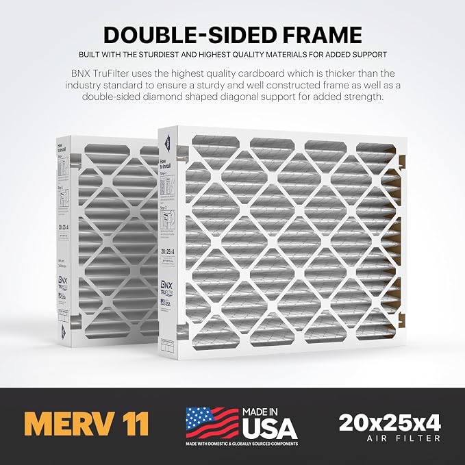TruFilter 20x25x4 Air Filter MERV 11 (20.50’’ x 25.18’’ x 4.00‘’ (Compatible with 210) (2-Pack) MADE IN USA Furnace