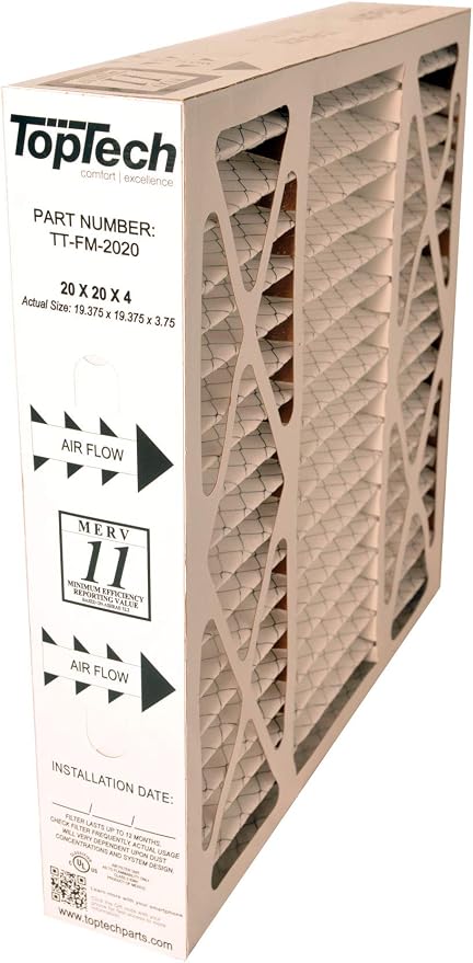 TT-FM-2020 Ready to Use TechPure TTFM2020 Air Filter 20x20x4 OEM Cartridge 20 by 20 by 4 in Furnace MERV 11 Carrier