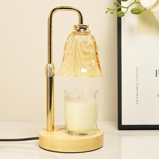 Tulip Candle Warmer Lamp, Adjustable Height, Dimmable Candle Warmer with Timer, Mom Womens Gifts for Birthday, Unique Home