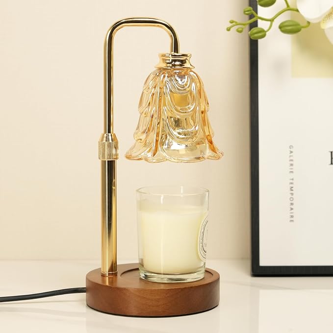 Tulip Candle Warmer Lamp, Adjustable Height, Dimmable Candle Warmer with Timer, Mom Womens Gifts for Birthday, Unique Home