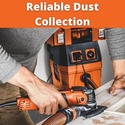 Turbo I Wet/Dry Dust Extractor, Ultra-Quiet Vacuum - 5.8-Gallon Capacity, 151 CFM Suction, Anti-Static System, 13 ft Hose, 19