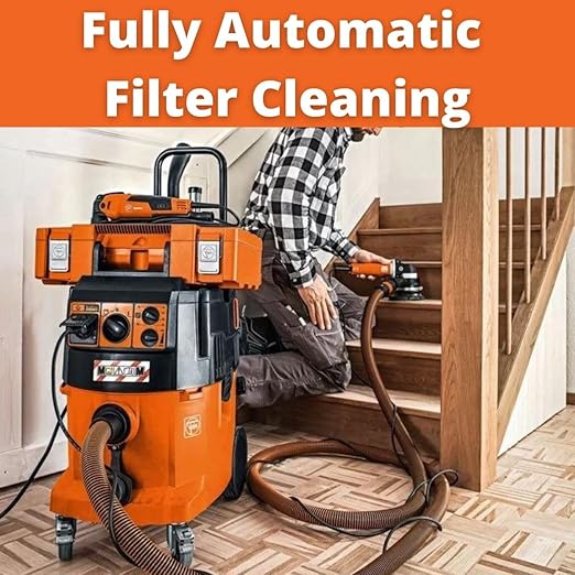 Turbo II X AC PRO Set HEPA Wet/Dry Dust Extractor with Automatic Filter Cleaning - 9.2-Gallon Capacity, 153 CFM Suction