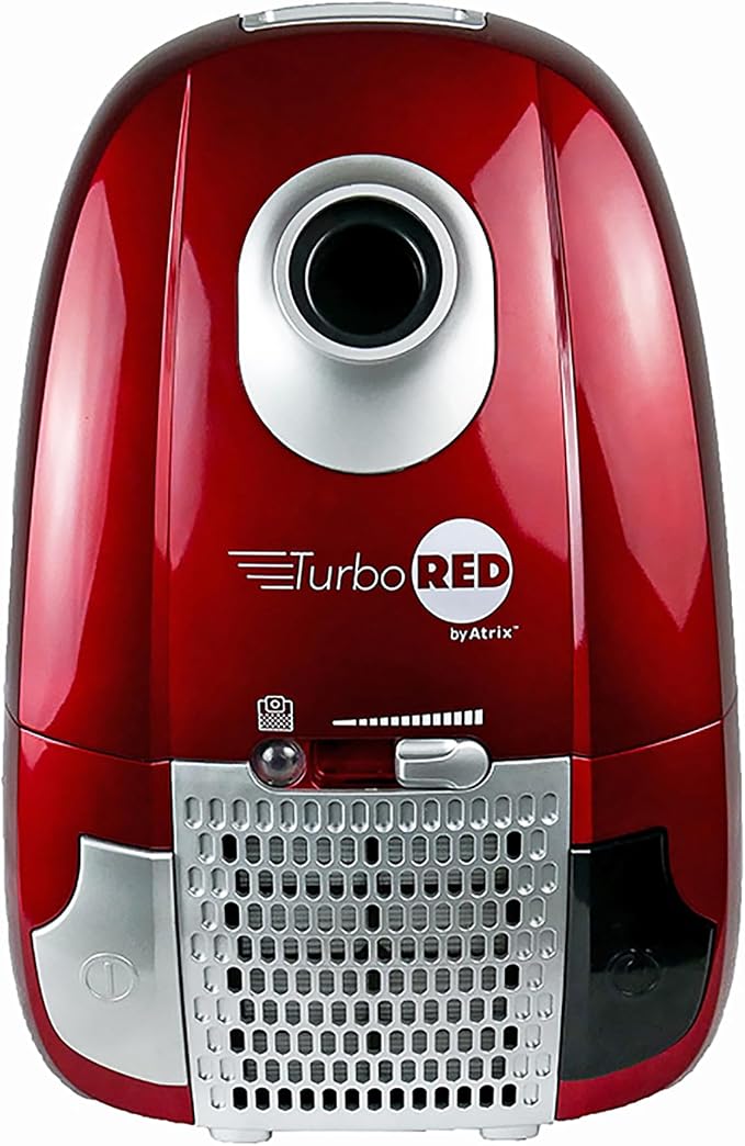 Turbo Red AHC-1 HEPA Canister Vacuum Cleaner – Powerful 1,400W Variable Speed Motor, Lightweight 6-Quart Bag Design, 3-Stage