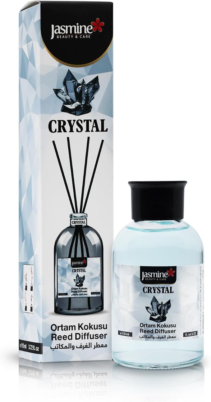 Turkish Jasmine Reed Diffuser Set 3.72 Fl. Oz (110ml), with 4 Reed Sticks. for Your Office, Bedroom, Bathroom, Kitchen.
