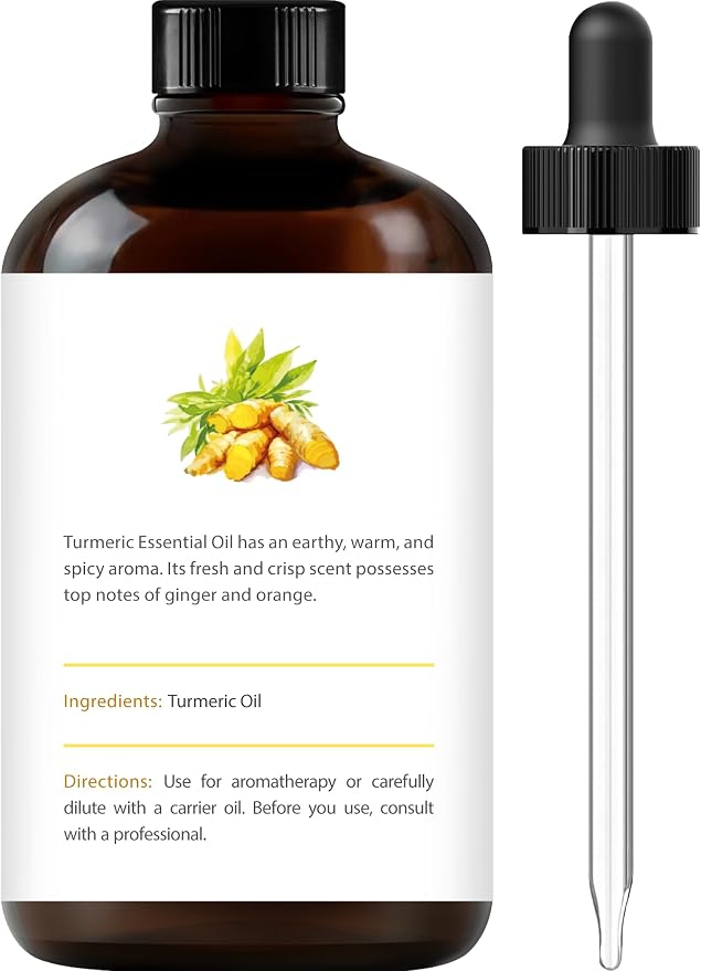 Turmeric Essential Oil – Huge 4 Fl Oz – 100% Pure and Natural – Premium Grade Essential Oil for Diffuser and, alternate