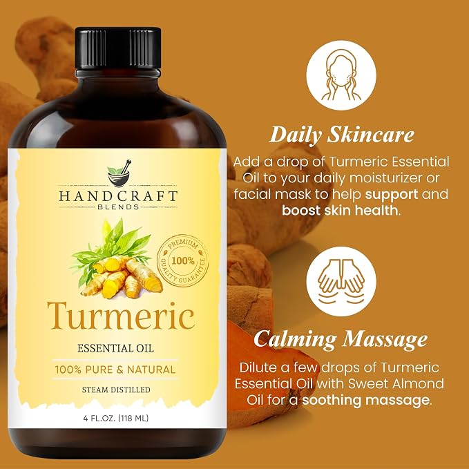 Turmeric Essential Oil – Huge 4 Fl Oz – 100% Pure and Natural – Premium Grade Essential Oil for Diffuser and, alternate