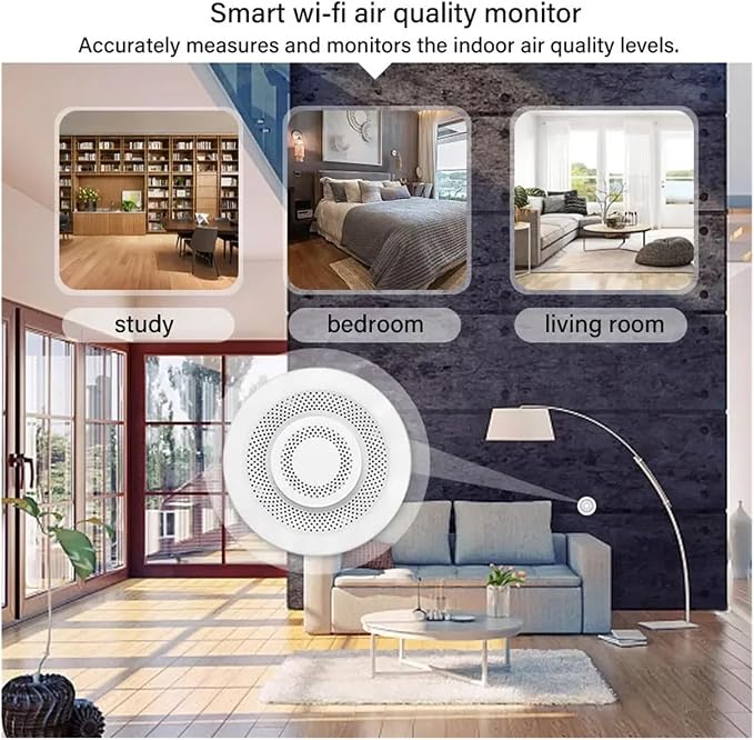 Tuya Zigbee/WiFi Air Quality Sensor Monitor Smart Air Box PM2.5 CO2 Meter Formaldehyde VOC Temperature Humidity, alternate