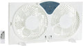 Twin Window Fan with Reversible Airflow, 3 Speeds, Exhaust, Expandable Side Panel, Digital Control, 9 inch, 78W, White