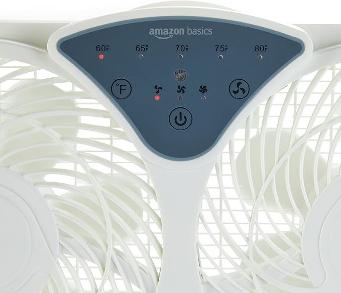 Twin Window Fan with Reversible Airflow, 3 Speeds, Exhaust, Expandable Side Panel, Digital Control, 9 inch, 78W, White