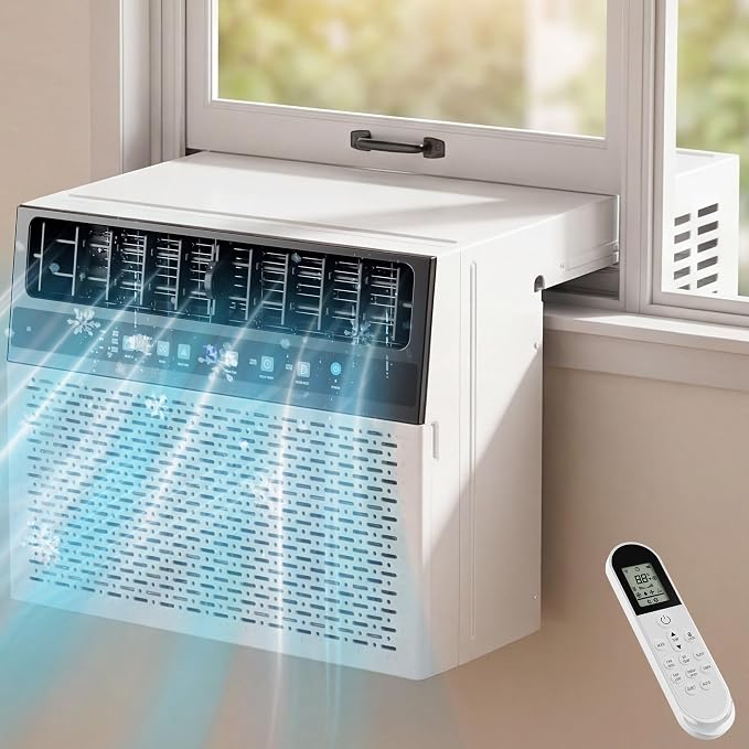 U-Shaped Window Air Conditioner, 10,000BTU Air Conditioner Window Unit, Cools up to 450 Sq. Ft, Window AC with Cool, Fan