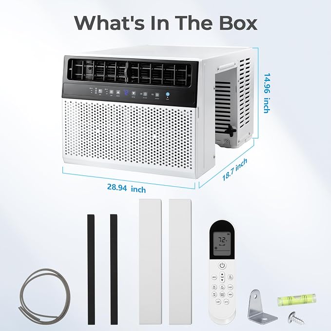U-shaped Window Air Unit, Window Air Conditioner Cools Up 450 Sq.ft, Saddle Air Conditioner Window Unit with Full Window