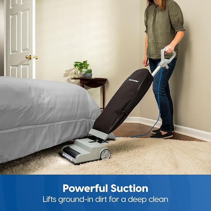 UB0402 Commercial Vacuum Cleaner Ultra-Lightweight 14L Capacity Bagged Upright Vac with LED Headlight and 2-Speed Setting