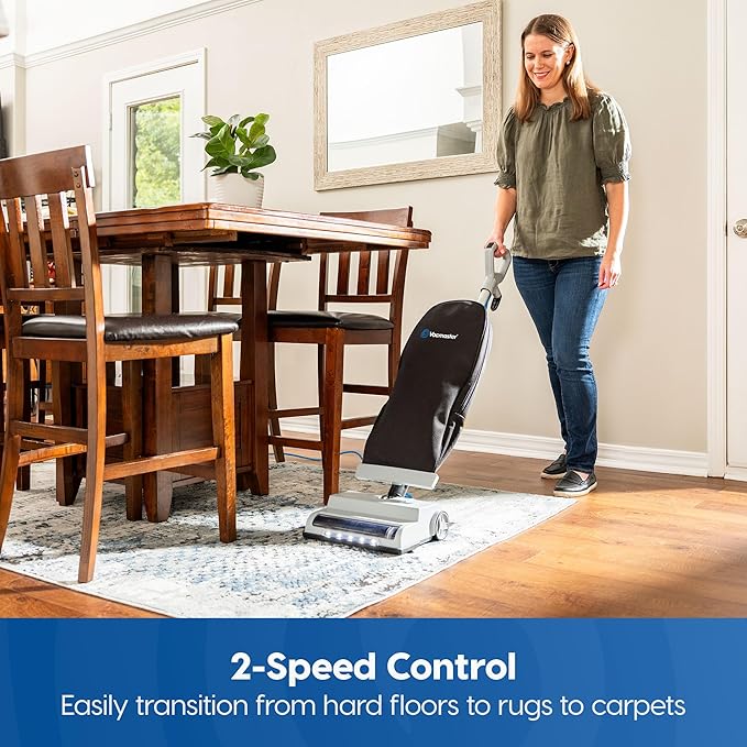 UB0402 Commercial Vacuum Cleaner Ultra-Lightweight 14L Capacity Bagged Upright Vac with LED Headlight and 2-Speed Setting